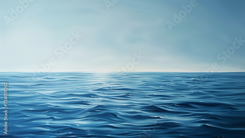 Blue Serenity: A Panorama of the Calm Sea