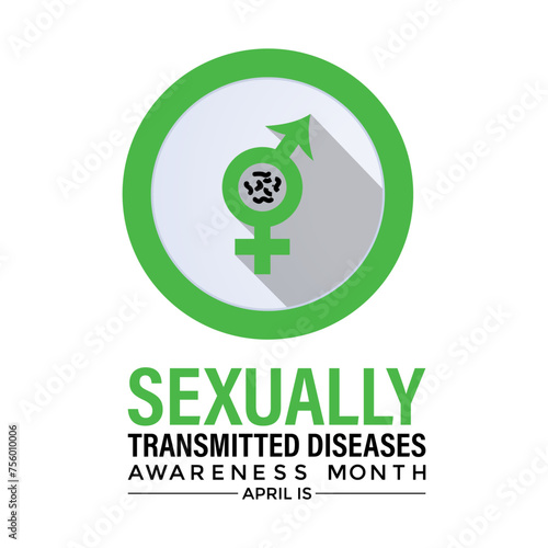 Vector illustration  of Sexually Transmitted diseases or infections awareness month of April. Banner poster, flyer and background design.