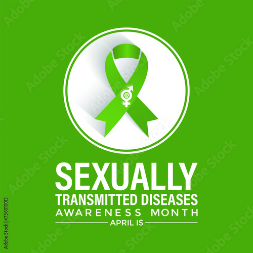 Vector illustration  of Sexually Transmitted diseases or infections awareness month of April. Banner poster, flyer and background design.