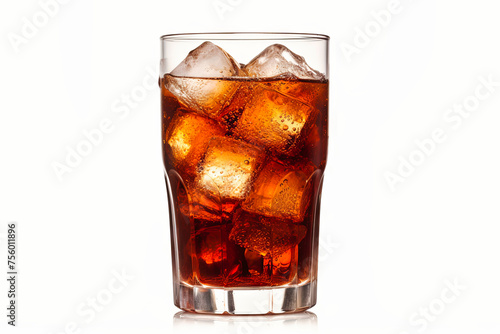 Tall Glass Filled With Ice and Cola