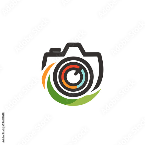 beautiful simple colorful camera slr logo photo