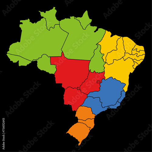 Estados e macro-regiões do Brasil photo