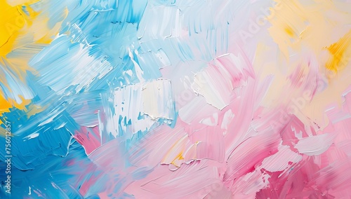 Abstract background with pastel colors  pink  yellow  blue and white paint strokes with soft brushstrokes