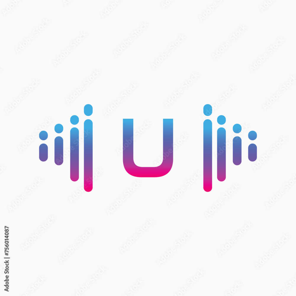 Initial Letter U with a musical note Logo. Musical sign symbol. Font emblem. Modern vector logo design template Initial Letter U with a musical note Logo. Musical sign symbol. Font emblem. Modern vector logo design template