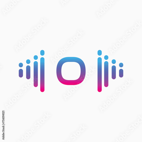 Initial Letter O with a musical note Logo. Musical sign symbol. Font emblem. Modern vector logo design template