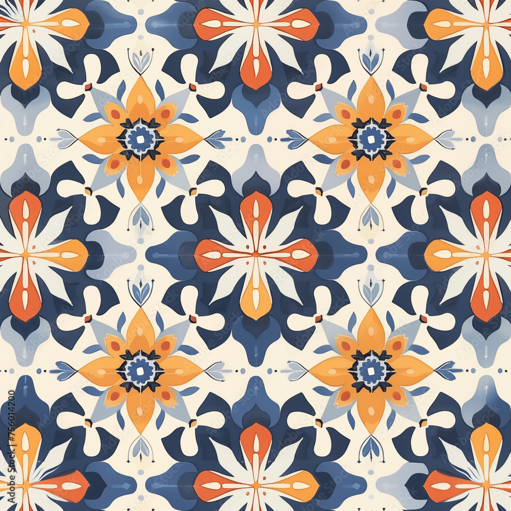 Geometric flower pattern Geometric flower pattern