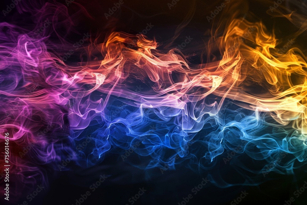 Abstract wave of colorful smoke