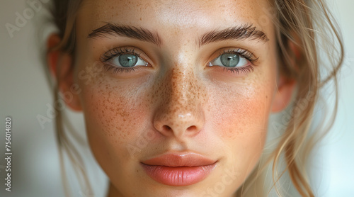 a close-up of a woman highlighting the enduring beauty that comes with age photo