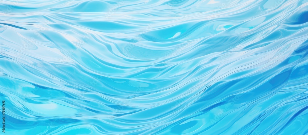 A detailed shot of electric blue water with white wind waves creating a mesmerizing pattern on the surface, resembling art in a transparent material A detailed shot of electric blue water with white wind waves creating a mesmerizing pattern on the surface, resembling art in a transparent material