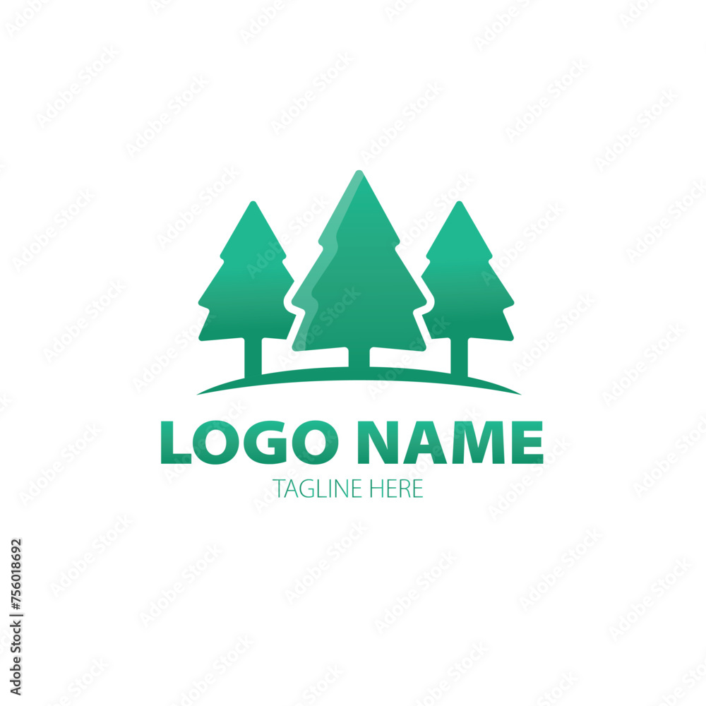 three trees logo, simple logo, branches, nature