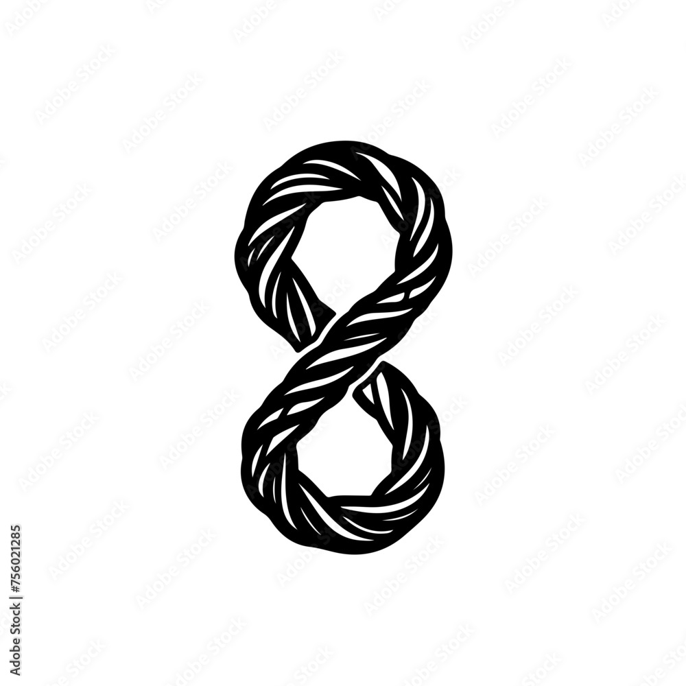 Infinity symbol made of rope Vector Logo