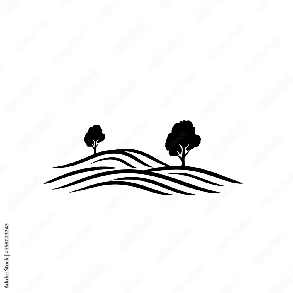 Steppe Landscape Vector Logo