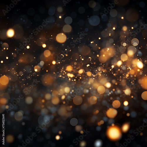 Glowing bokeh blue and gold