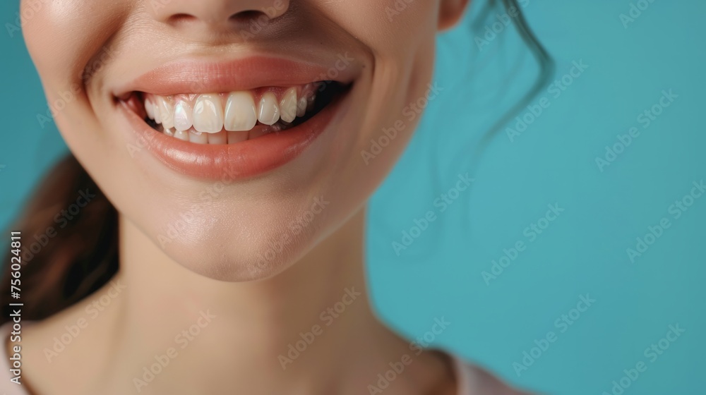 smiling woman with perfect white teeth generative ai smiling woman with perfect white teeth generative ai