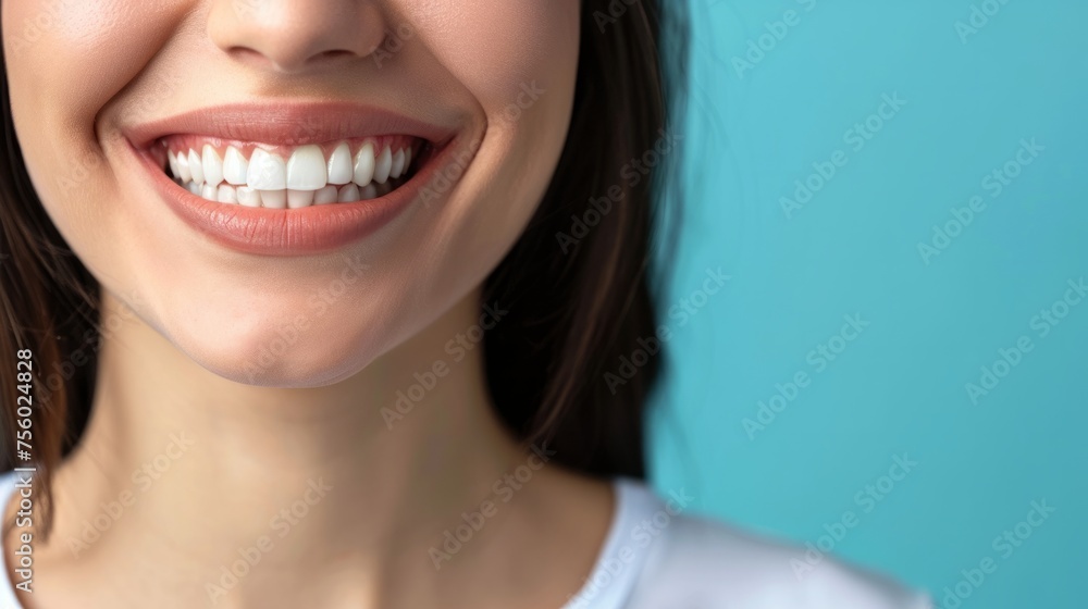 smiling woman with perfect white teeth generative ai smiling woman with perfect white teeth generative ai