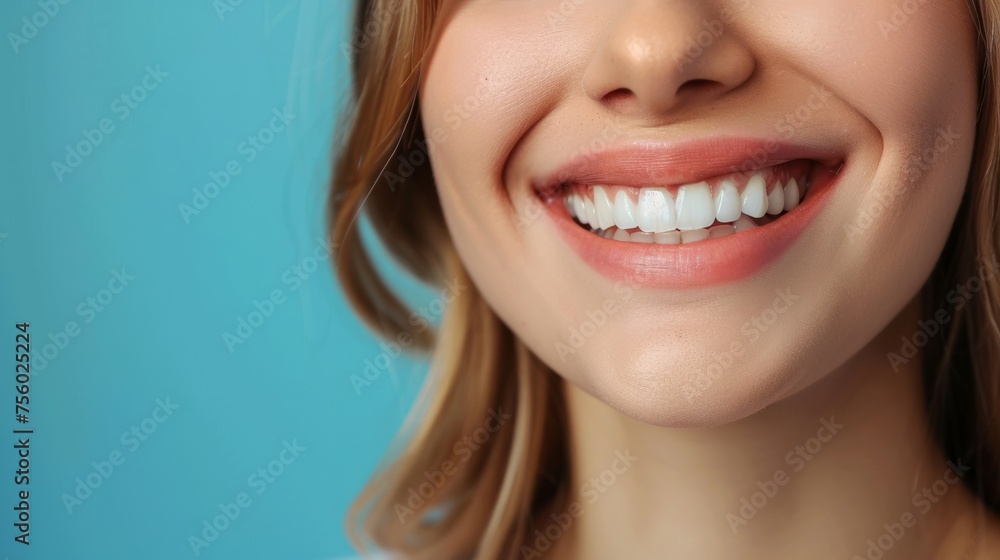 smiling woman with perfect white teeth generative ai smiling woman with perfect white teeth generative ai