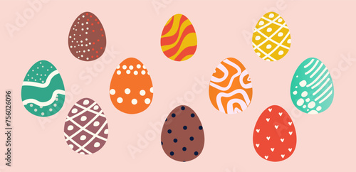 Easter holiday, Easter vector eggs and bunnies