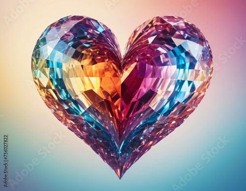 Beautiful heart as a symbol of love in the form of a diamond