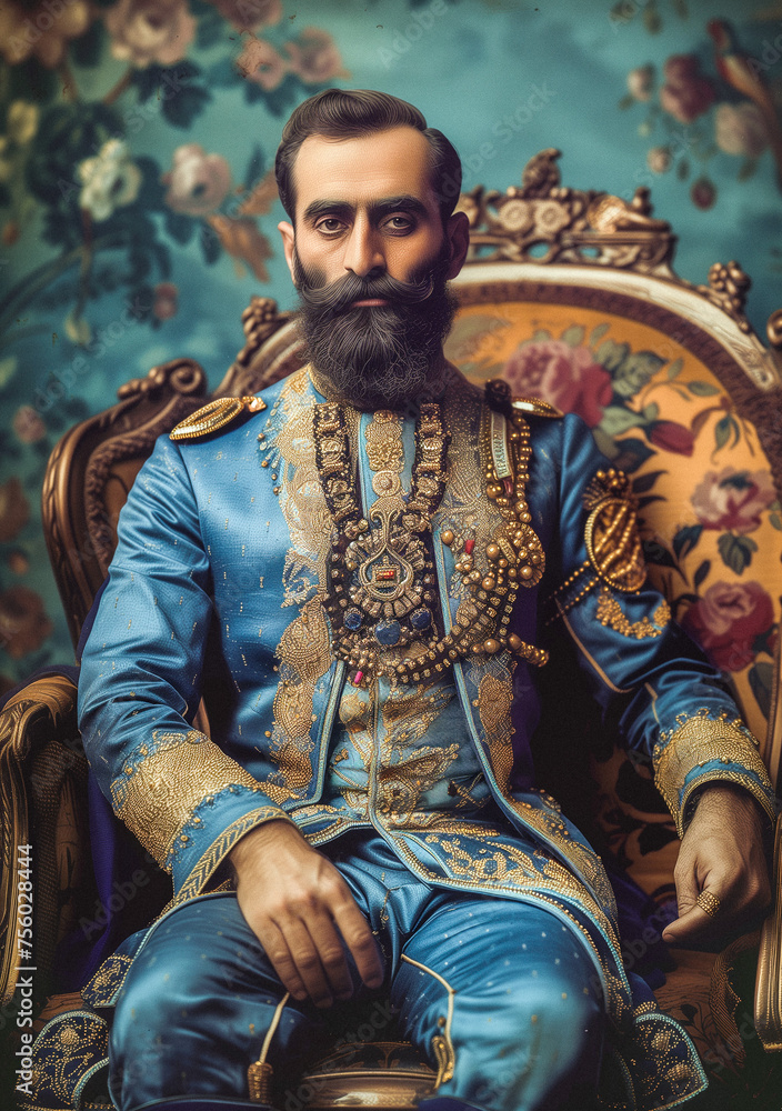 Bearded Man Sitting in Chair. Generative AI Bearded Man Sitting in Chair. Generative AI