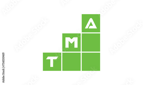TMA initial letter financial logo design vector template. economics, growth, meter, range, profit, loan, graph, finance, benefits, economic, increase, arrow up, grade, grew up, topper, company, scale