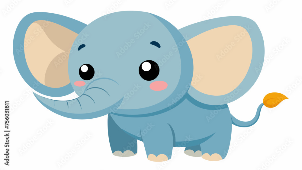 Fototapeta premium a cute baby elephant cartoon vector 