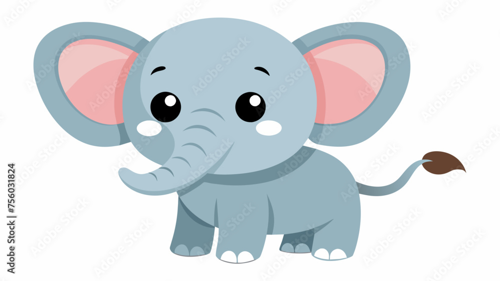 Naklejka premium a cute baby elephant cartoon vector