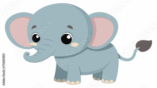 a cute baby elephant cartoon vector 