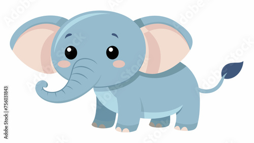 a cute baby elephant cartoon vector 