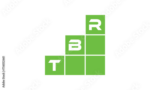 TBR initial letter financial logo design vector template. economics, growth, meter, range, profit, loan, graph, finance, benefits, economic, increase, arrow up, grade, grew up, topper, company, scale photo