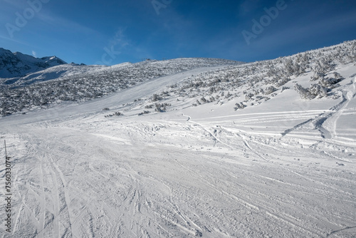 Winter Landscape of Rila mountain near Musala peak, Bulgaria photo