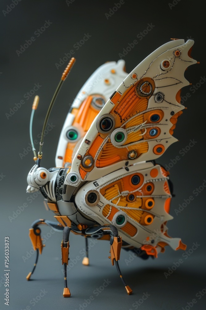 Obraz premium A biomimetic butterfly robot. The concept of modern technologies