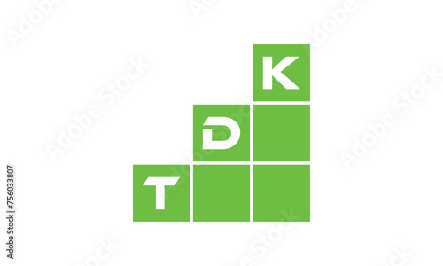 TDK initial letter financial logo design vector template. economics, growth, meter, range, profit, loan, graph, finance, benefits, economic, increase, arrow up, grade, grew up, topper, company, scale photo