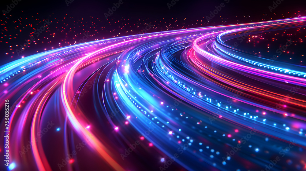 Neon Flux: Hypnotic Light Streams in a Digital Abstract Neon Flux: Hypnotic Light Streams in a Digital Abstract