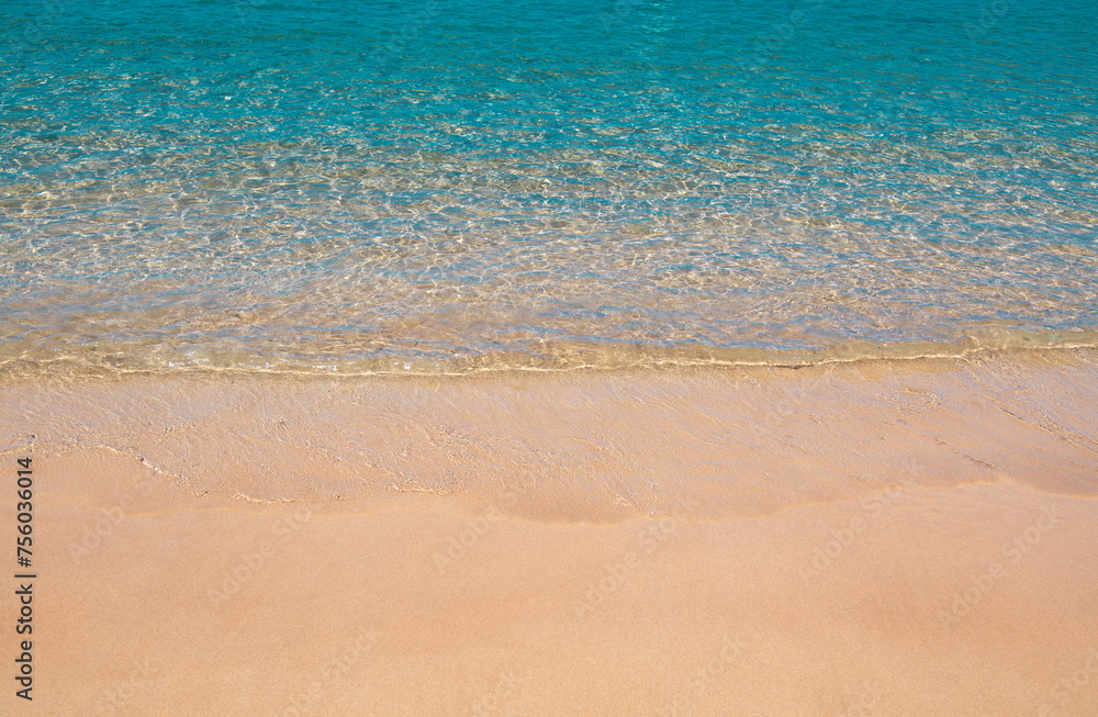 Calm sea beach background. Summer tropical beach with sand. Ocean water. Natural seascape. Calm sea beach background. Summer tropical beach with sand. Ocean water. Natural seascape.
