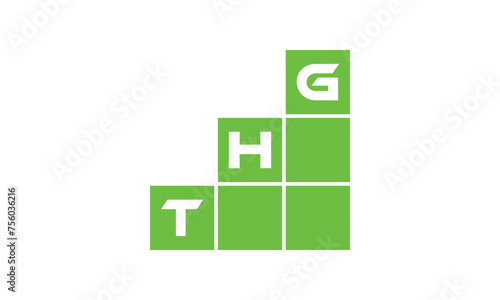 THG initial letter financial logo design vector template. economics, growth, meter, range, profit, loan, graph, finance, benefits, economic, increase, arrow up, grade, grew up, topper, company, scale photo