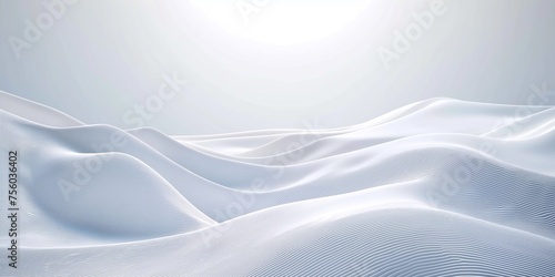 abstract white graceful waving background with copy space, horizontal curving topography backgrounds.
