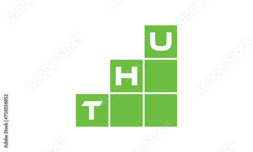 THU initial letter financial logo design vector template. economics, growth, meter, range, profit, loan, graph, finance, benefits, economic, increase, arrow up, grade, grew up, topper, company, scale