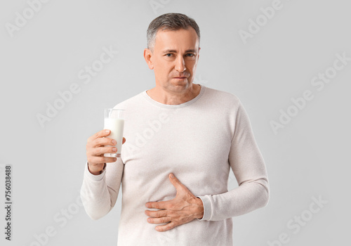 Mature man with stomachache...