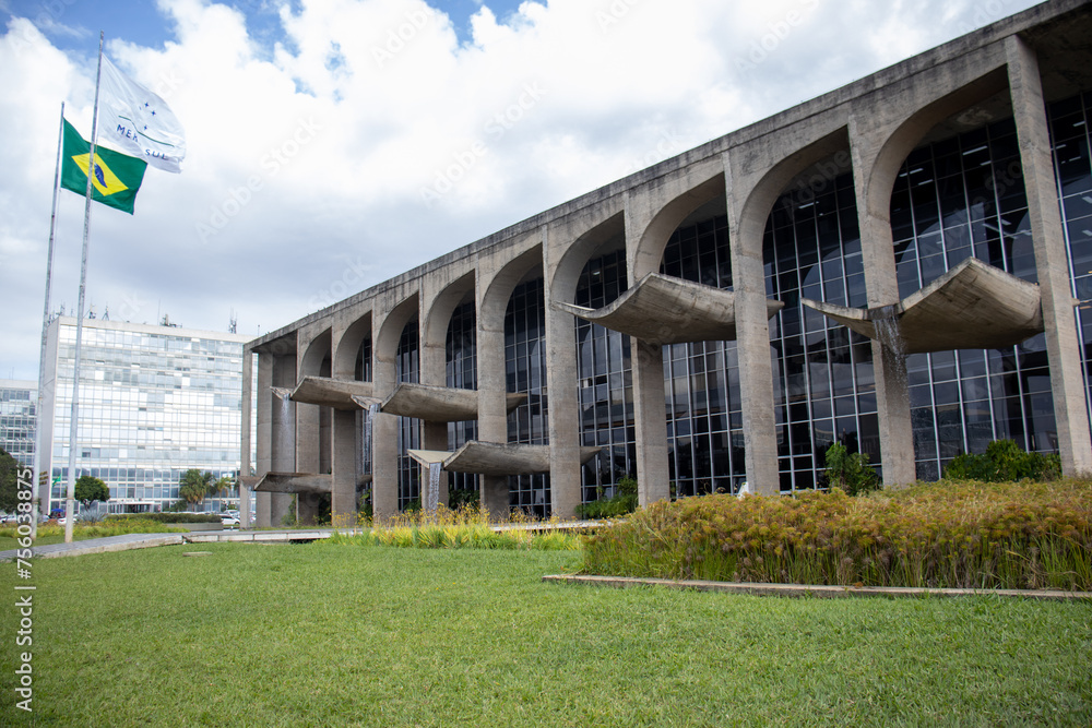 Palace of Justice Brasília with Flags of Brazil and Mercosul Palace of Justice Brasília with Flags of Brazil and Mercosul