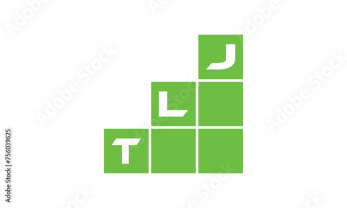 TLJ initial letter financial logo design vector template. economics, growth, meter, range, profit, loan, graph, finance, benefits, economic, increase, arrow up, grade, grew up, topper, company, scale photo