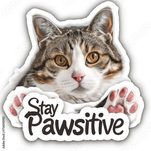 A cheerful, pet-themed sticker, 