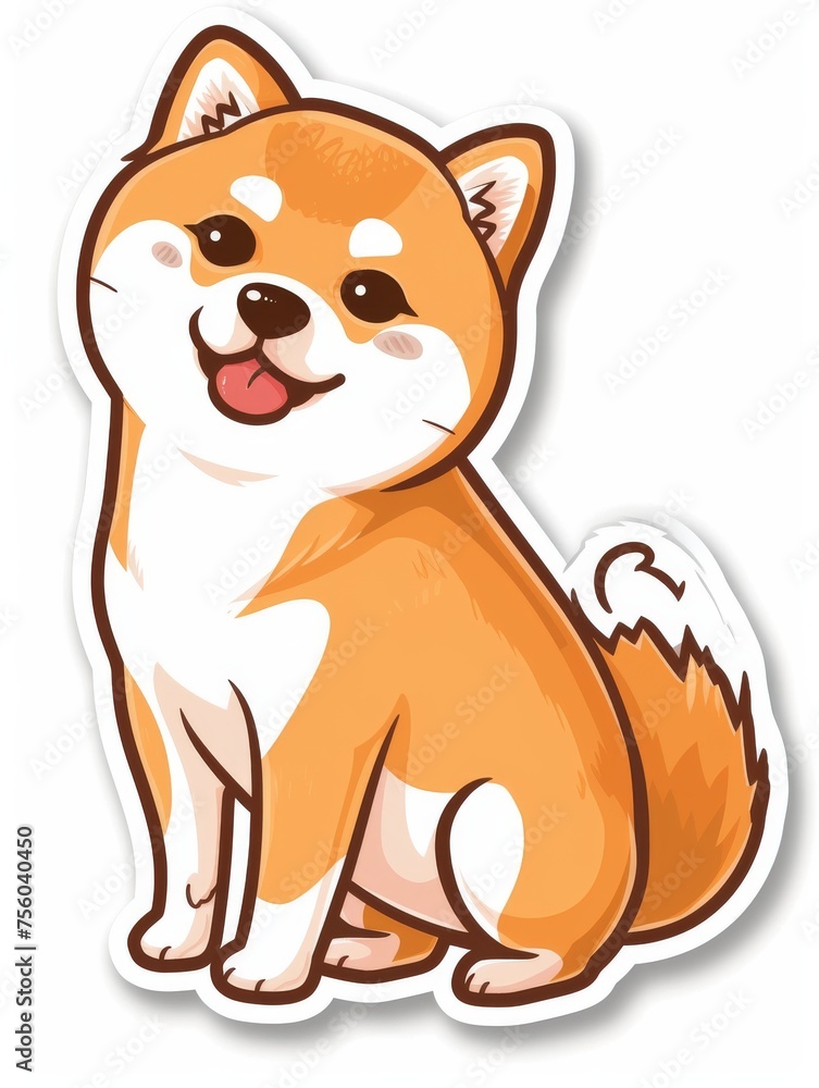 The Shiba Inu sticker illustrates the breed's alert and spirited personality, a joy to dog lovers everywhere.