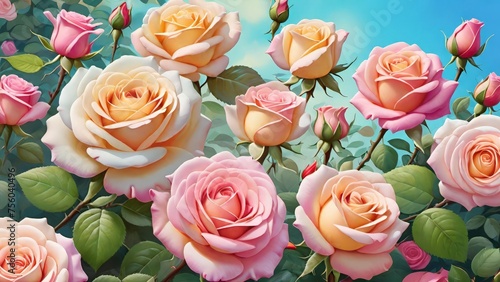 Enchanting shabby chic rose illustrations, beautifully crafted in a vintage style with delicate pink hues