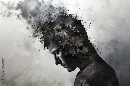 Black and White Mental Health Portrait