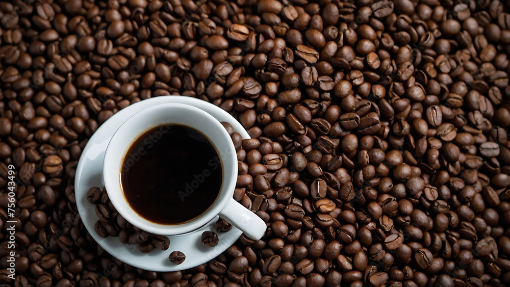 Image full of unique Arabica coffee beans In the close-up shooting angle Image full of unique Arabica coffee beans In the close-up shooting angle