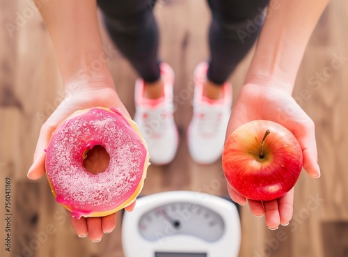 Balancing choices: donut vs. apple in a diet dilemma
