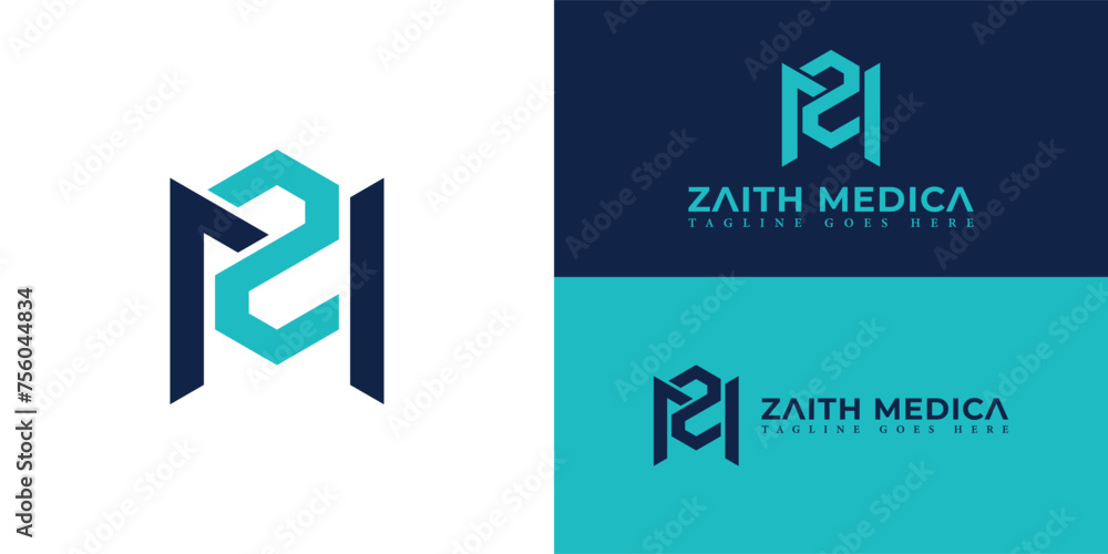 Abstract initial letter ZM or MZ logo in blue color isolated in white background. ZM company linked letter logo blue. Abstract blue letter ZM logo for medical company logo design inspiration template. Abstract initial letter ZM or MZ logo in blue color isolated in white background. ZM company linked letter logo blue. Abstract blue letter ZM logo for medical company logo design inspiration template.