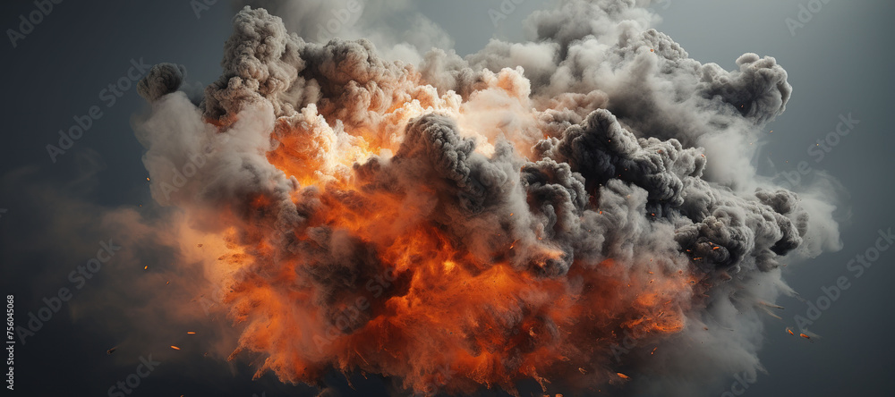 fire smoke bomb explosion, gas, burn 58