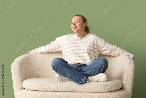 Beautiful young happy woman...