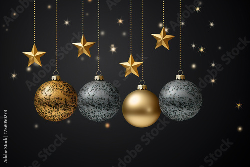 christmas background with balls.